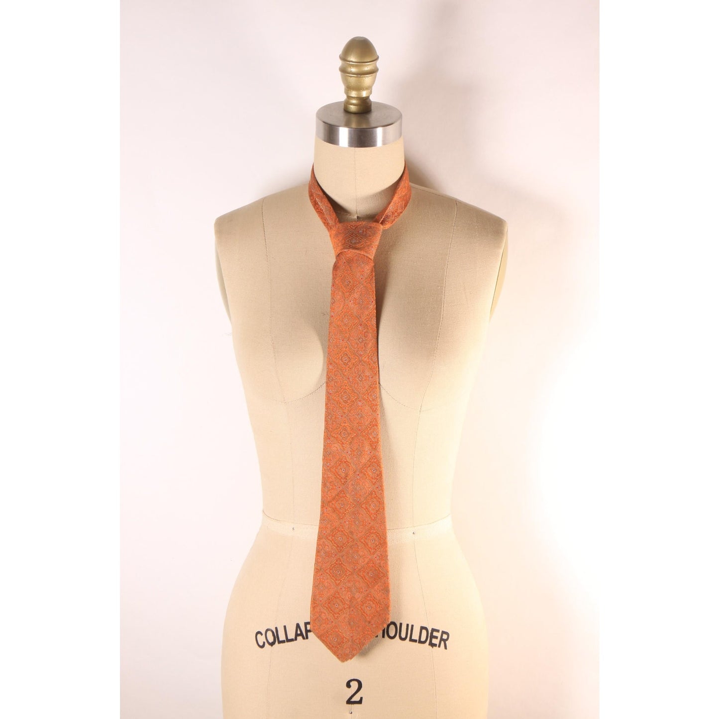 1970s Orange Abstract Mod Swirl Necktie Tie by Fumagalli