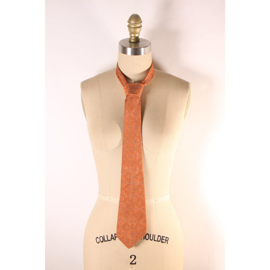 1970s Orange Abstract Mod Swirl Necktie Tie by Fumagalli