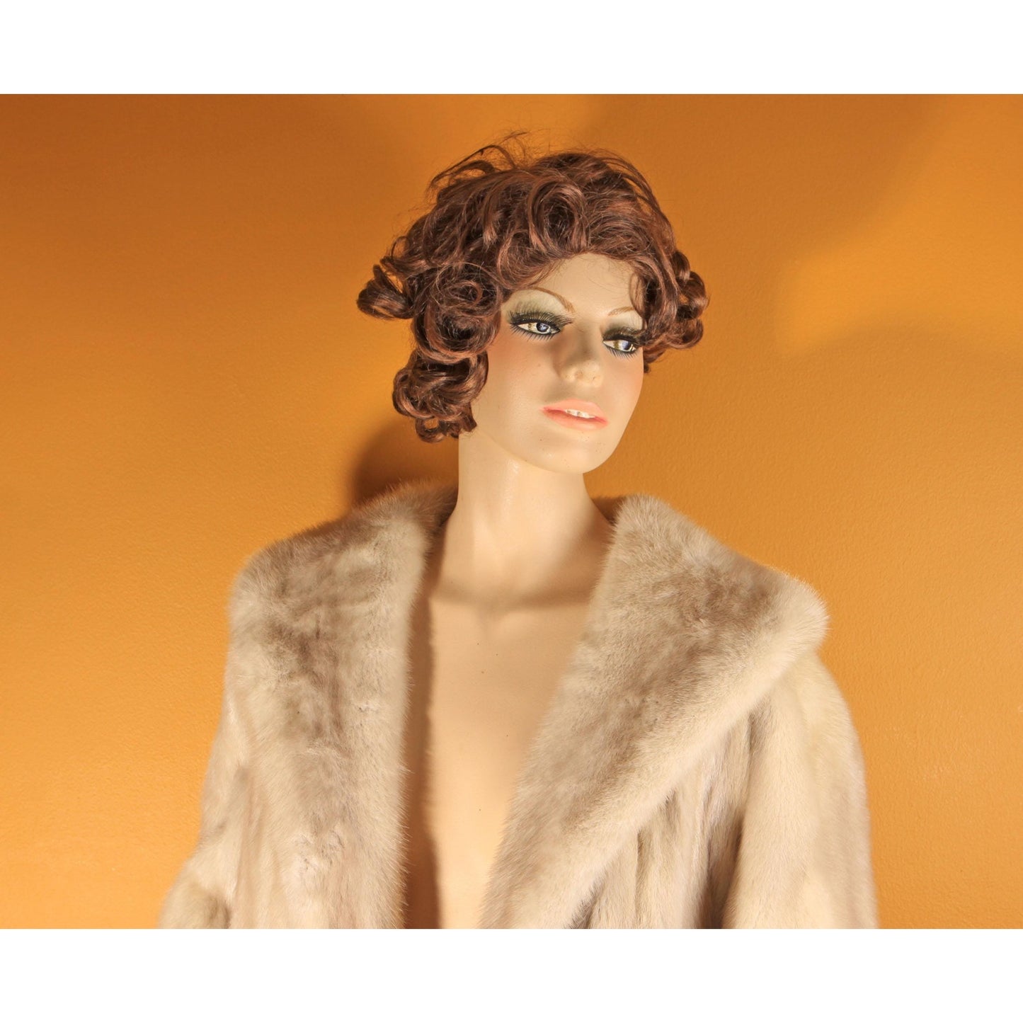 1950s Blonde Cream Off White Long Sleeve Mink Fur Coat by Irene of London -M-L