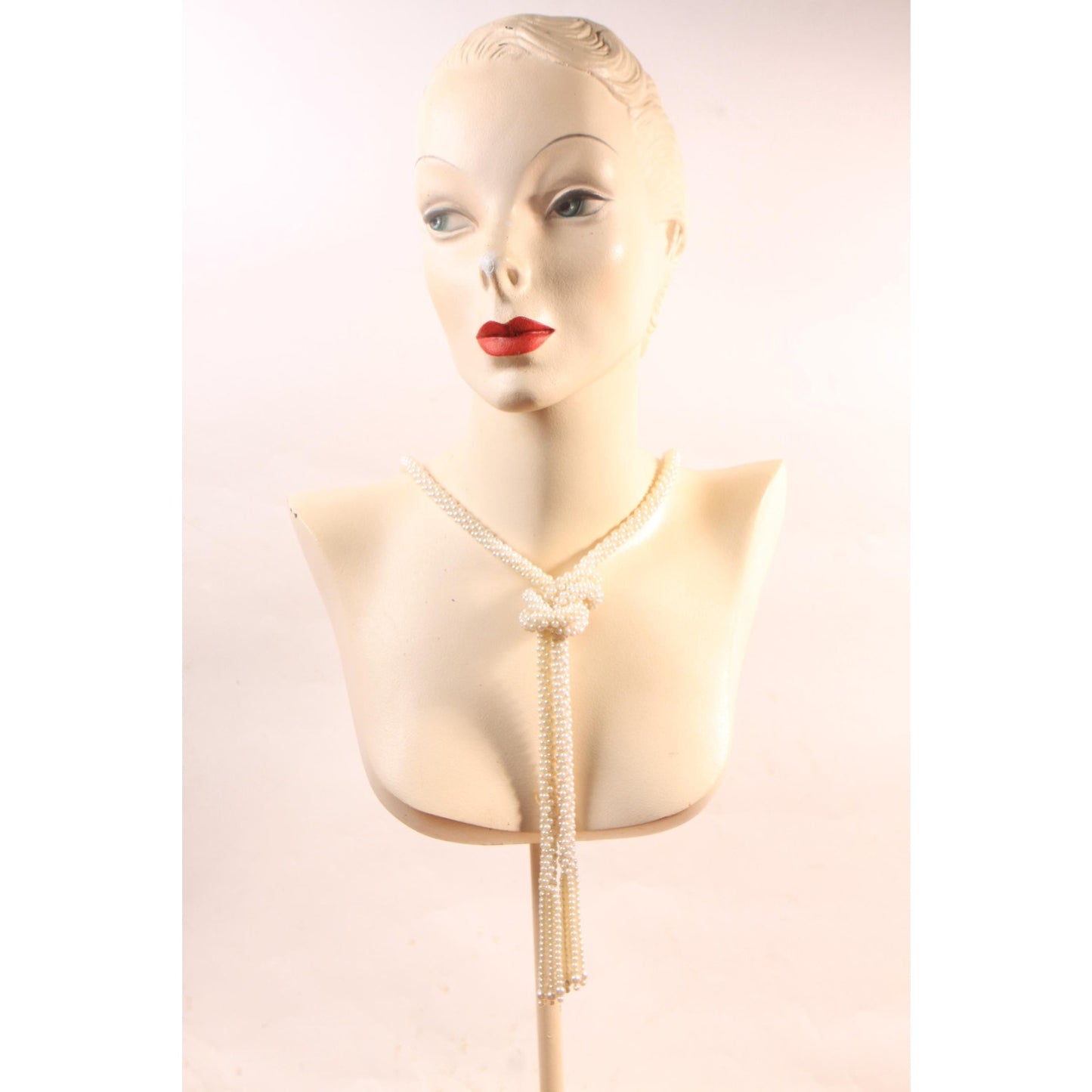 1980s Does 1920s Faux Pearl Beaded Flapper Style Necklace