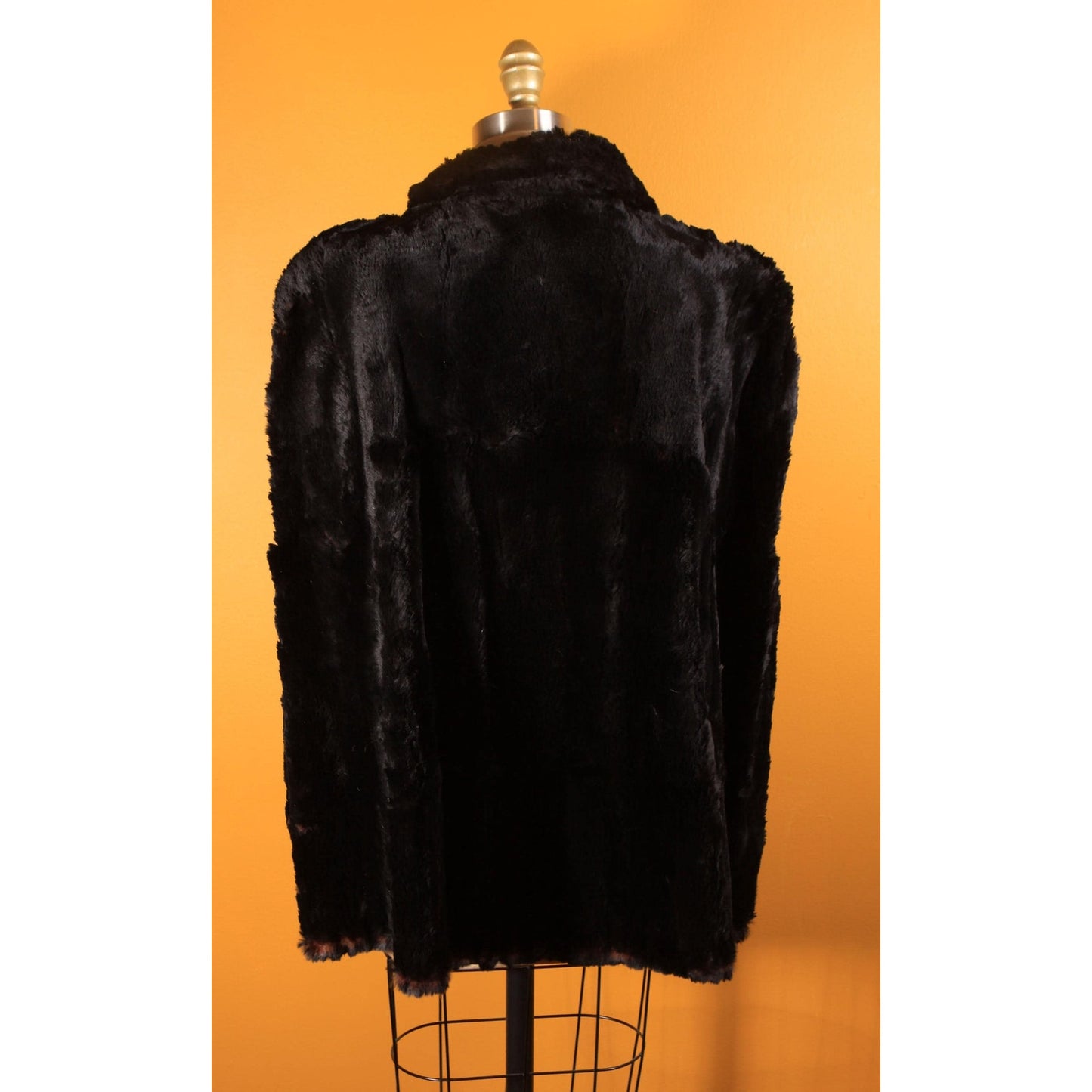 1940s Sheared Black Beaver Fur Cape by McDaniel's -M-L
