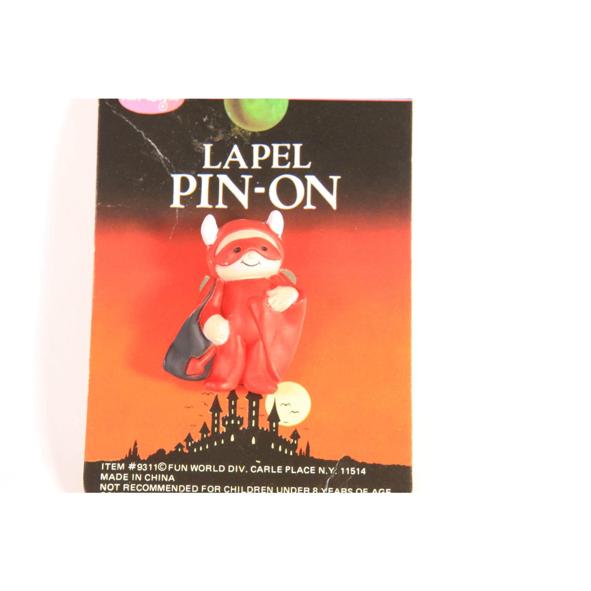 Deadstock 1990s Novelty Red Devil Halloween Brooch Pin by Fun World