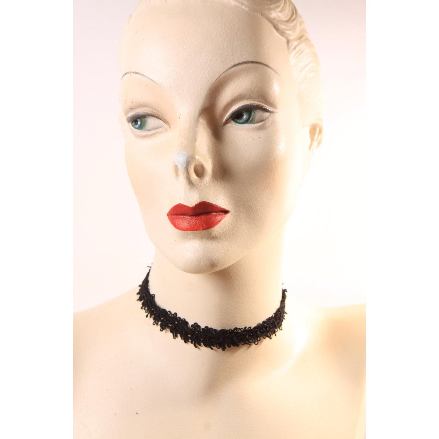 1970s Black Lace Gothic Choker Necklace