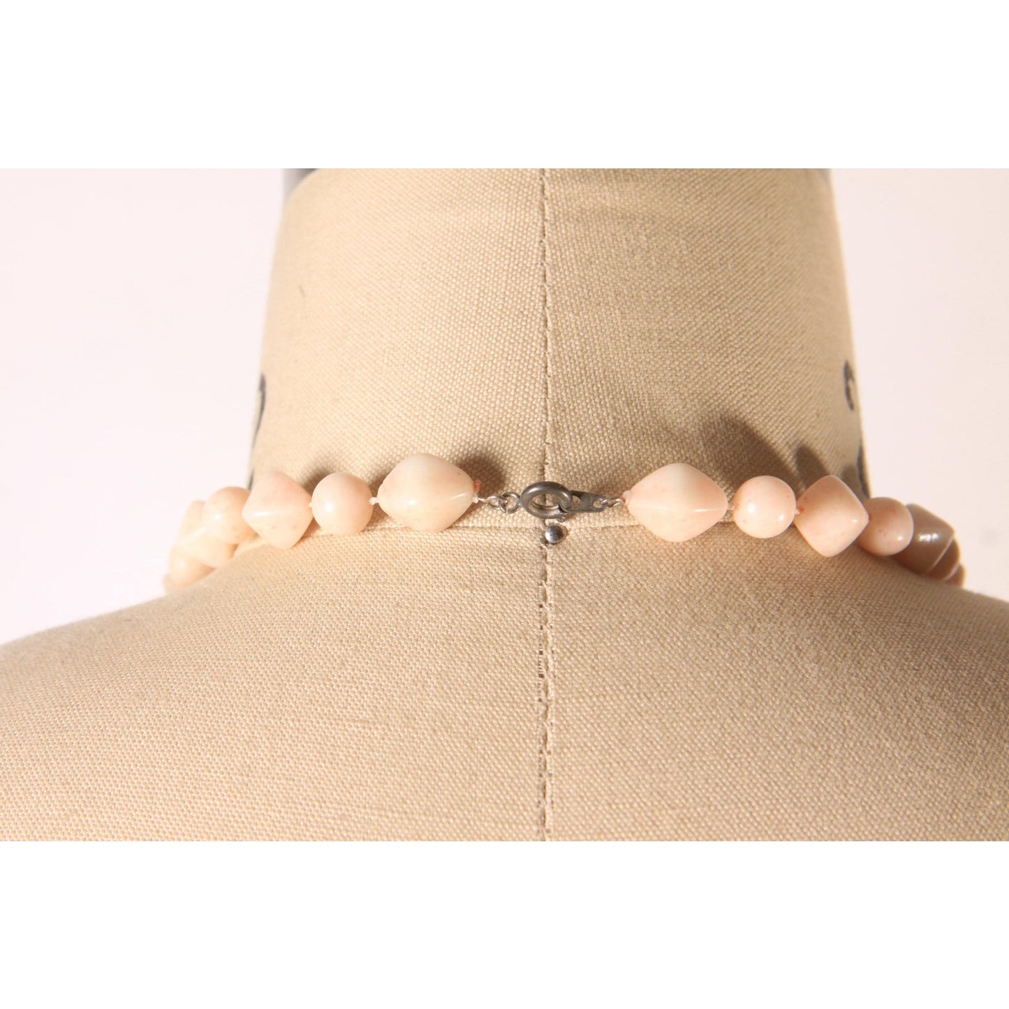 1980s Light Pink Beaded Necklace