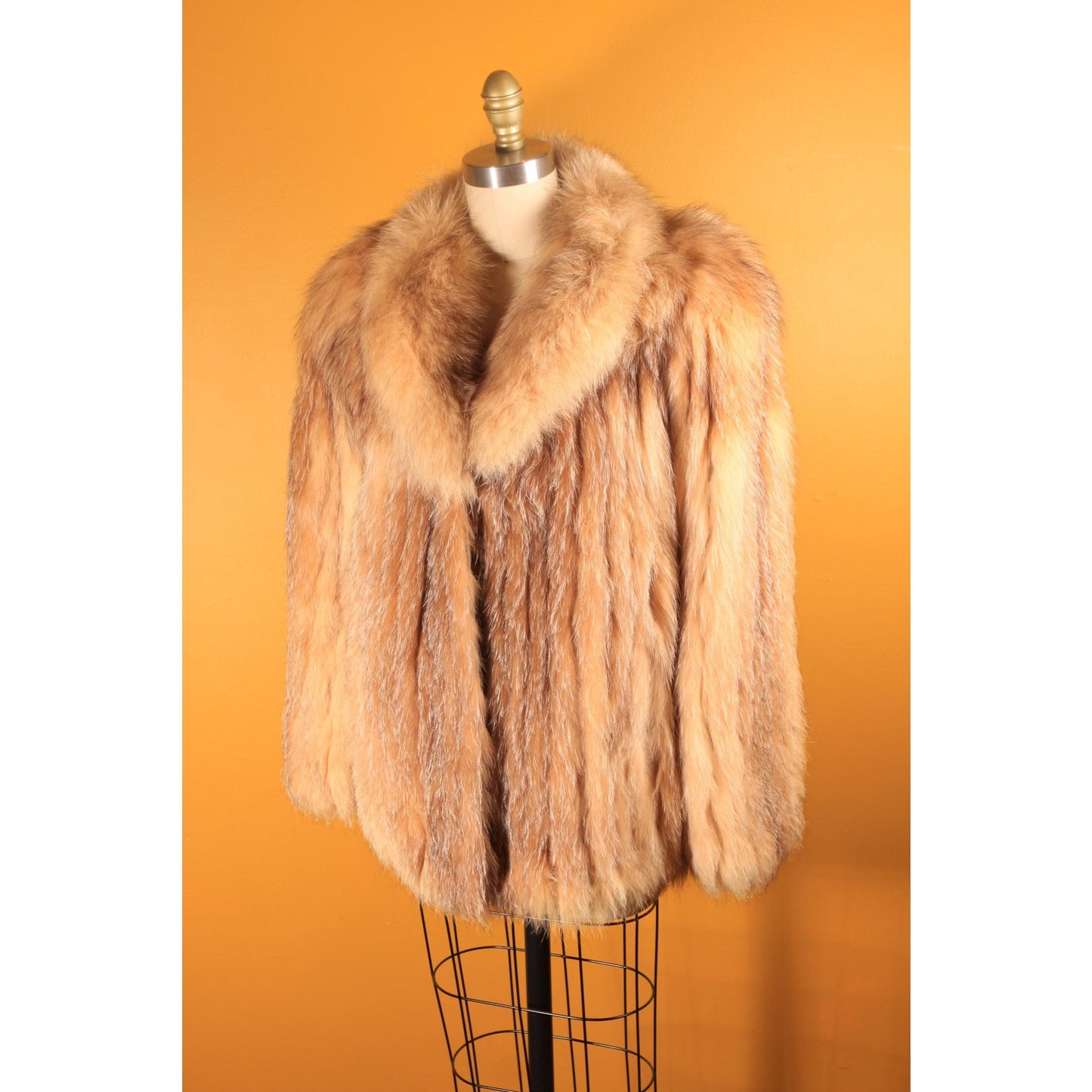 1970s Brown Fox Fur Long Sleeve Coat by Saga Fox Fur for PD Furs -L