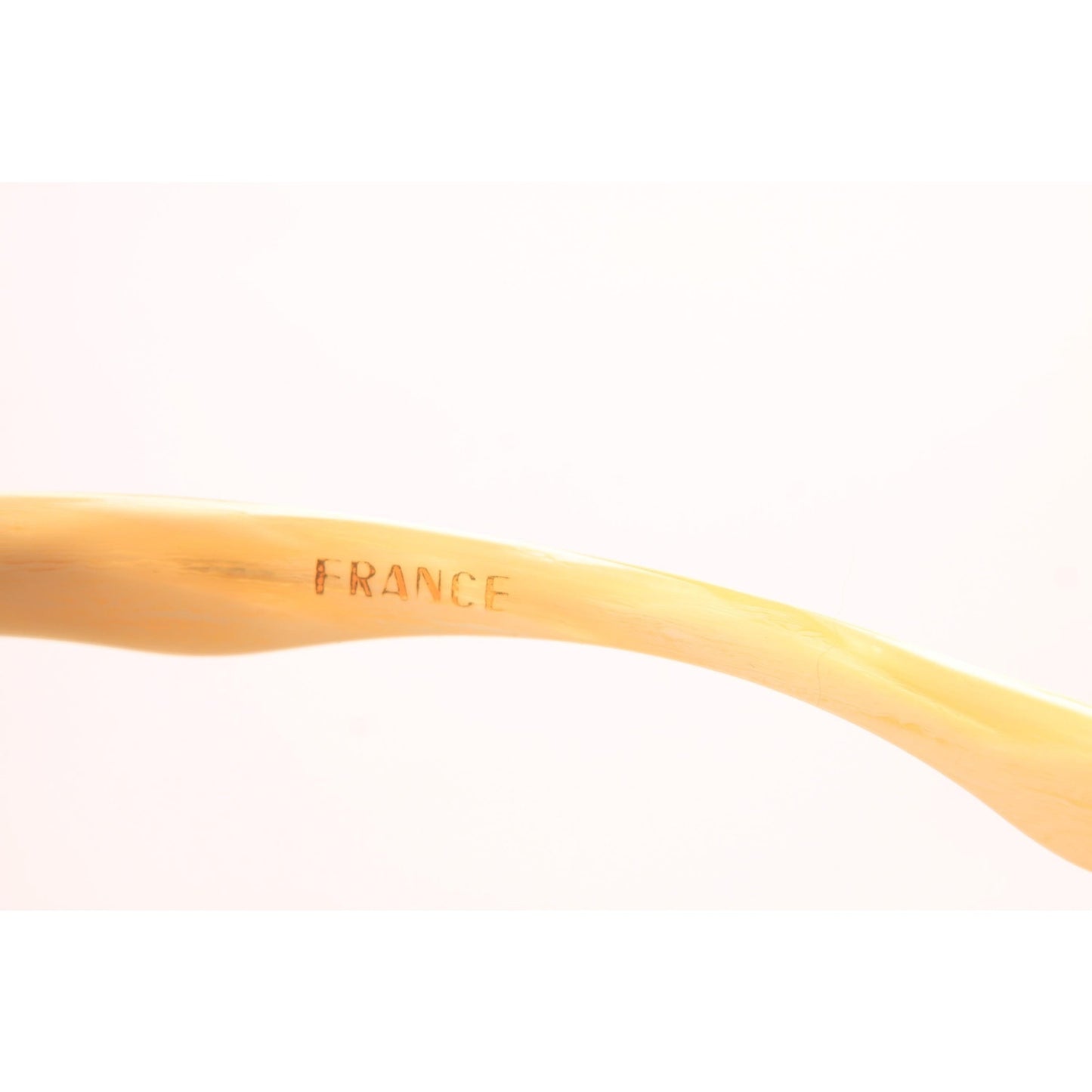 1960s Cream Off White Square Mod Gray Tint Lens France Sunglasses