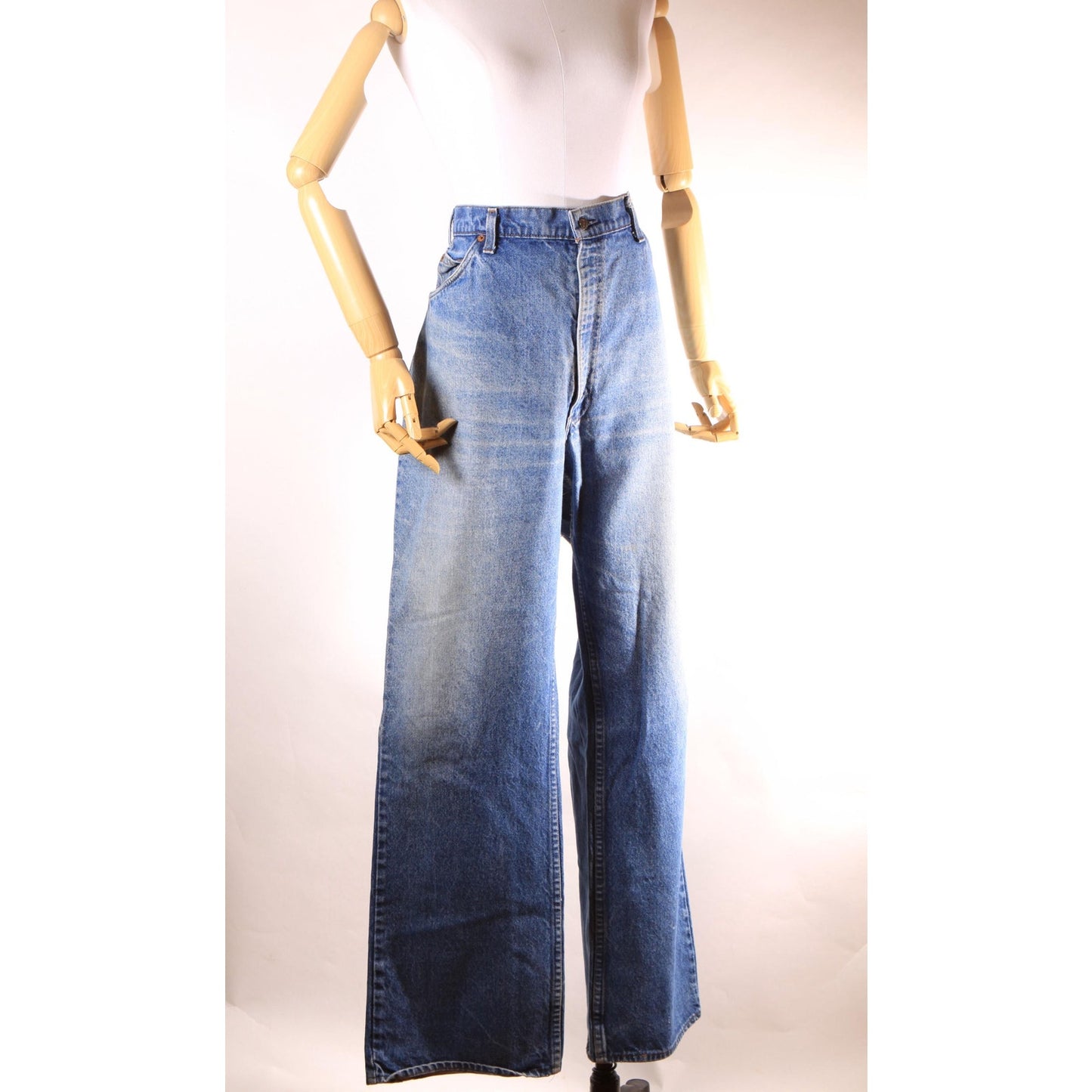 1970s 1980s Blue Denim Orange Tab Mens 517 Jeans by Levi's - 42x32