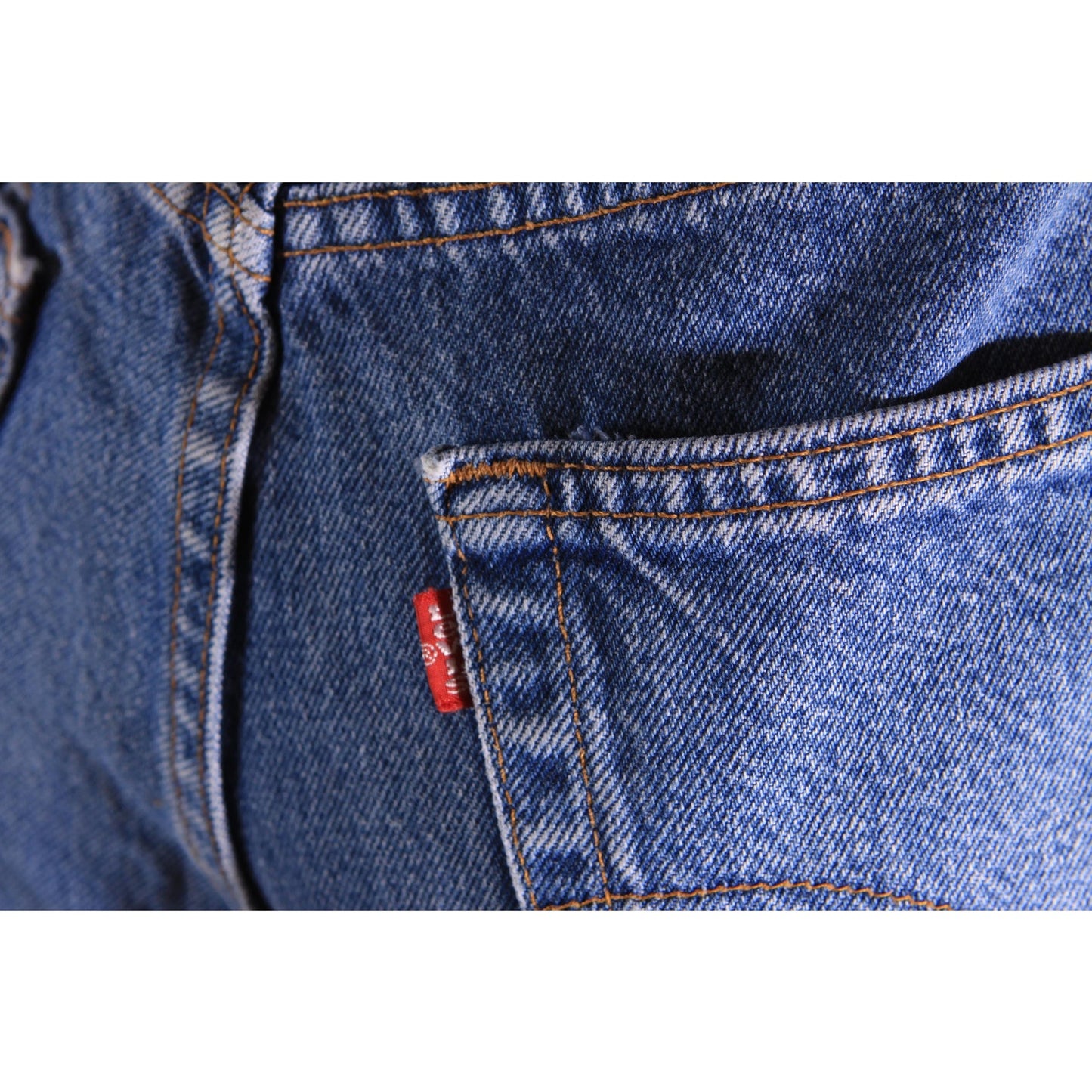 1990s Blue Denim Red Tab 517 Boot Cut Mens Jeans by Levi's- 38x30