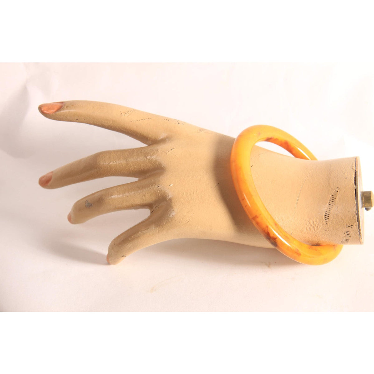1940s 1950s Butterscotch Swirl Yellow and Brown Bakelite Bangle Bracelet