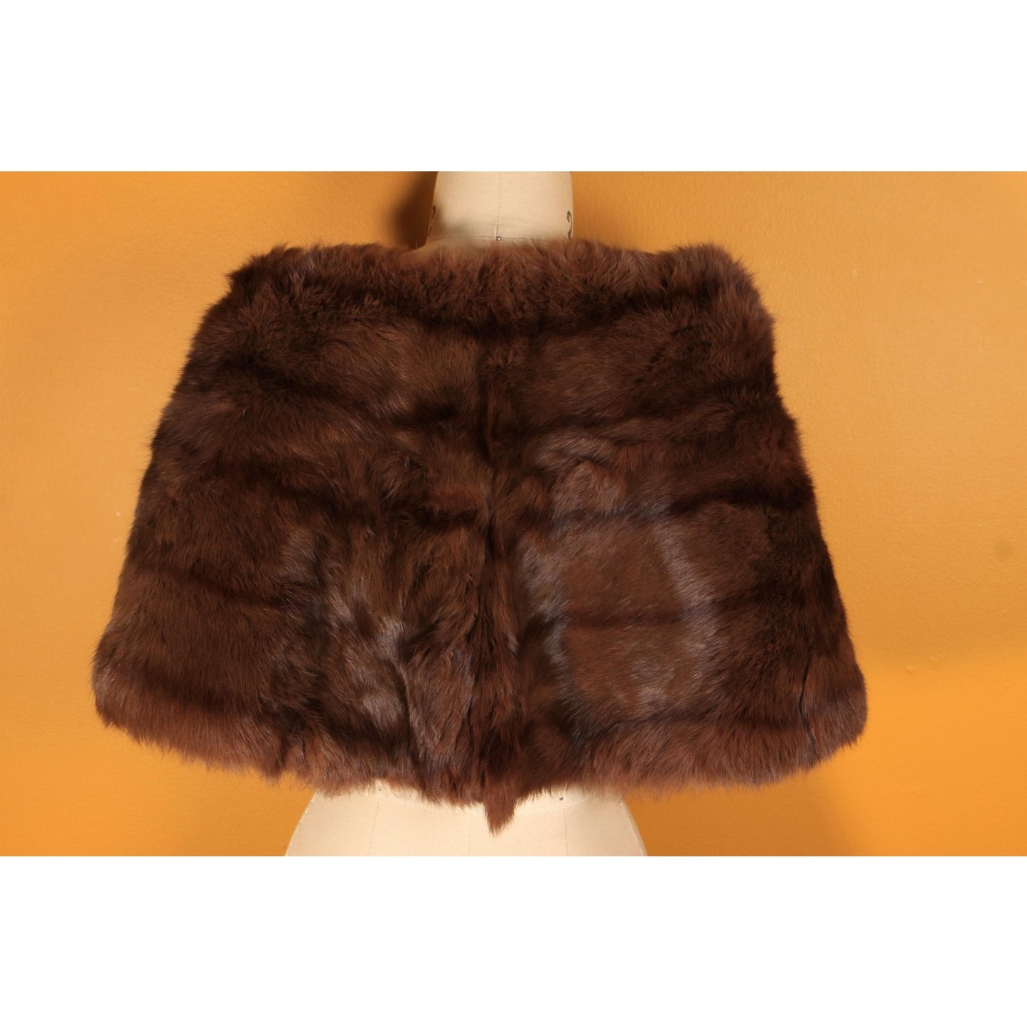 1950s Dyed Rabbit Fur Pom Pom Shrug Wrap