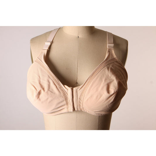 1980s Beige Skin Tone Front Clasp Halter Top Bra by Classique-38C and 40C