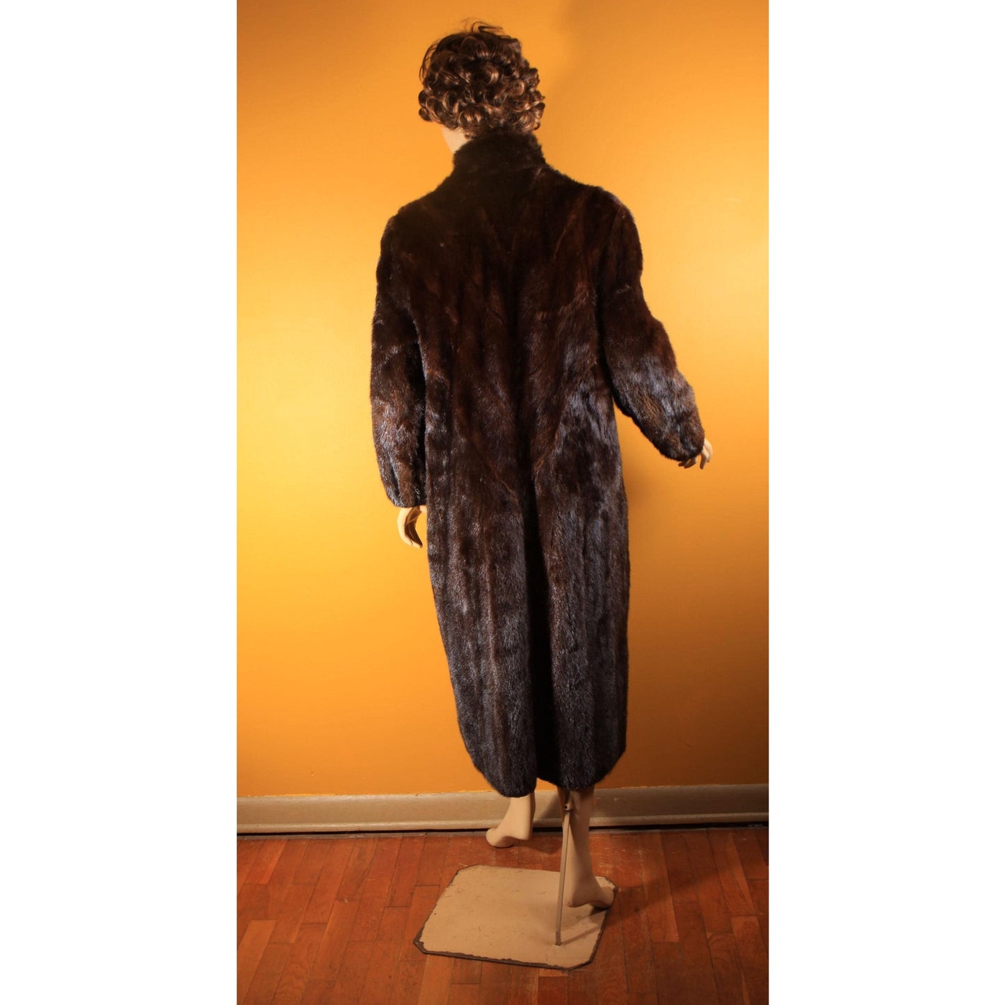 1940s Dark Brown Mink Long Sleeve Fur Coat by Marshall Fields