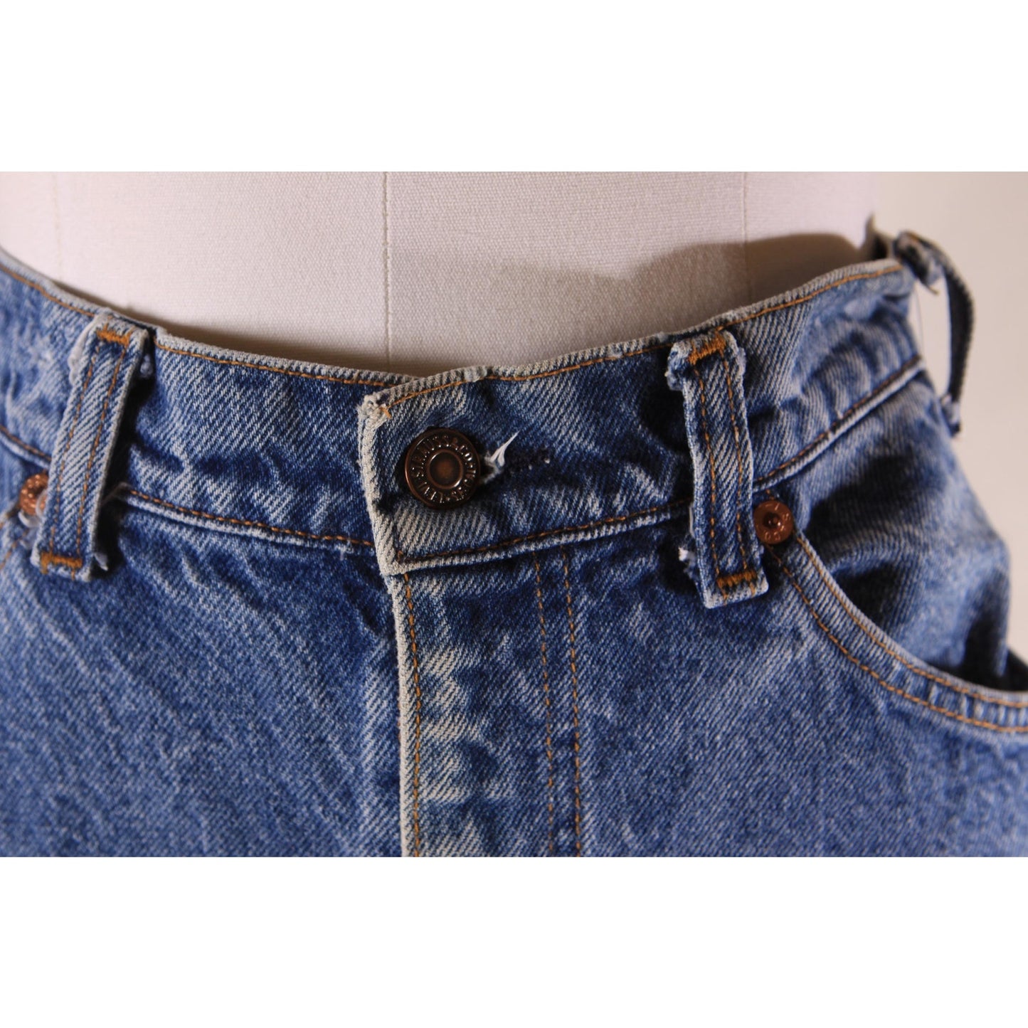 1970s 1980s Blue Denim 517 Mens Orange Tab Jeans by Levi's - 36x29