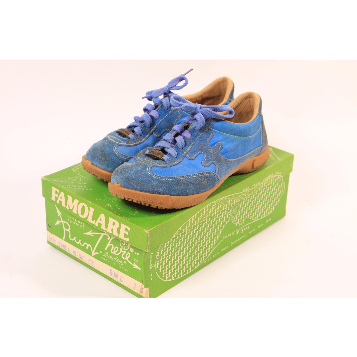 1970s Blue Suede Leather Tennis Shoes Sneakers by Wingnut Famolare-Size 7