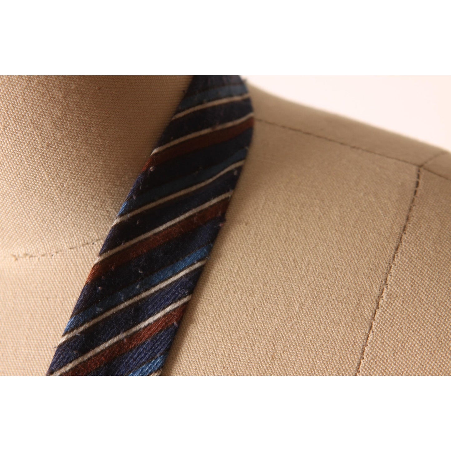 1950s Blue and Brown Striped Necktie Tie
