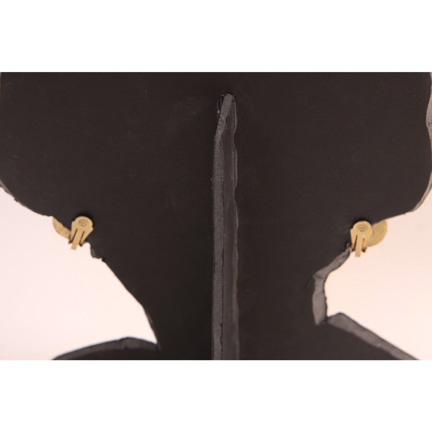 1970s Brass Tone Abstract Boho Clip On Earrings
