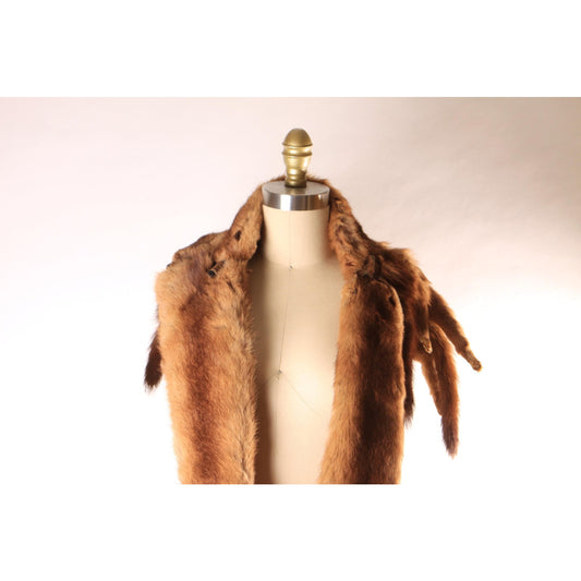 1950s Brown Four Piece Mink Fur Pelt Shawl Wrap by McDaniels