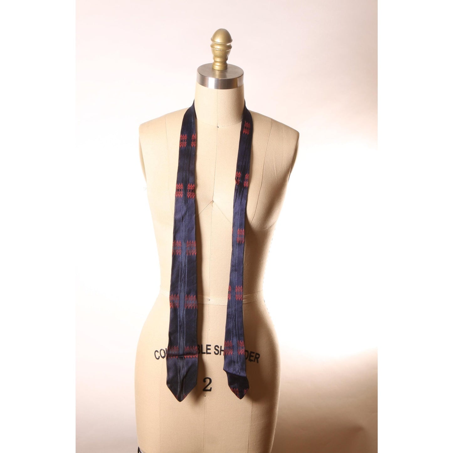 1950s Blue and Red Pattern Necktie Tie by Riviera by Pilgrim