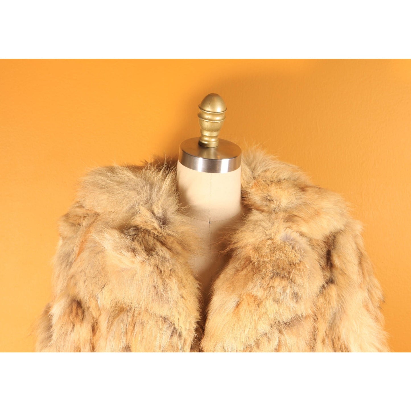 1970s Brown and Tan Patchwork Coyote Fur Coat by Furrocious -M