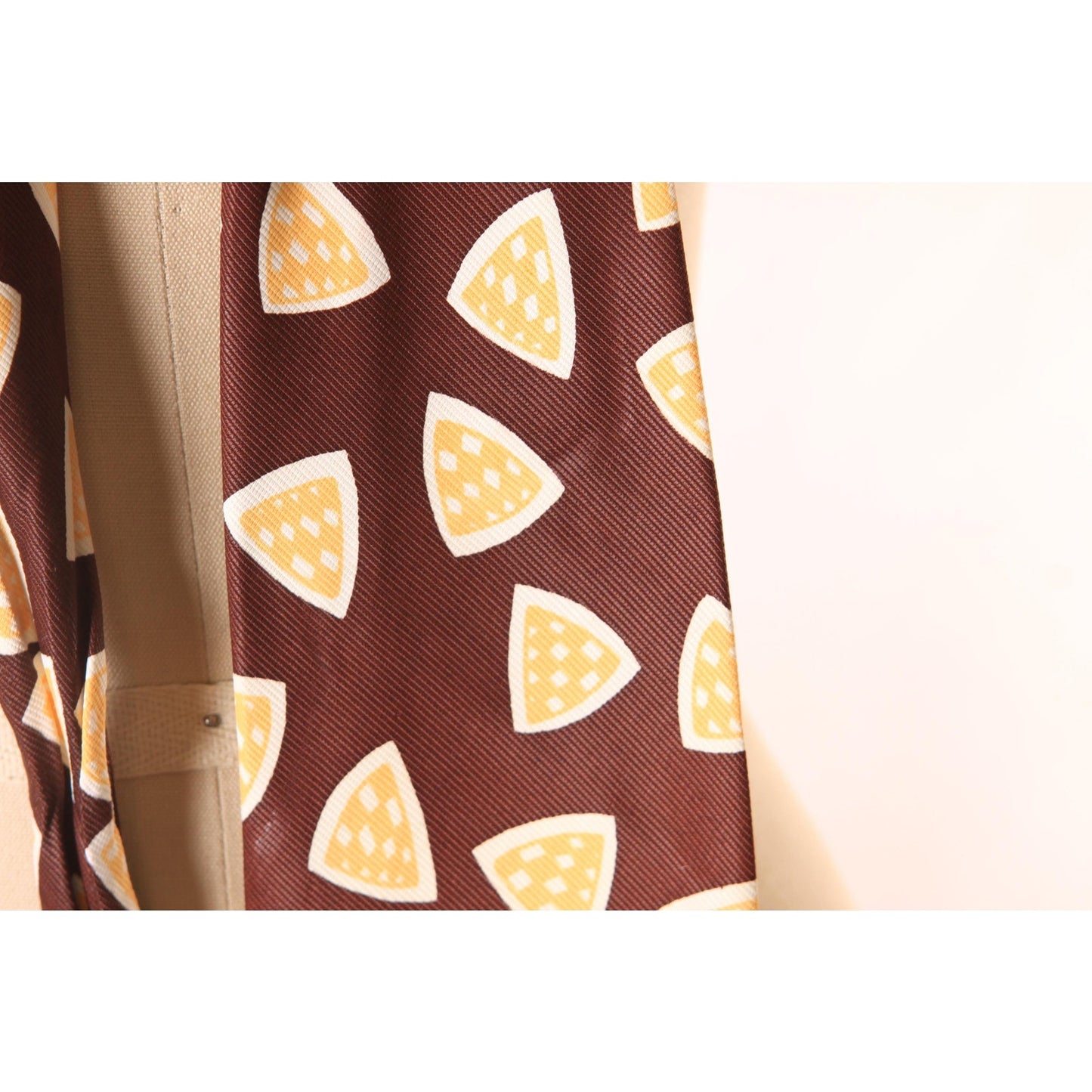 1950s Brown, Yellow and Cream Novelty Geometric Wide Necktie Tie by Wilson Brothers Duratwill