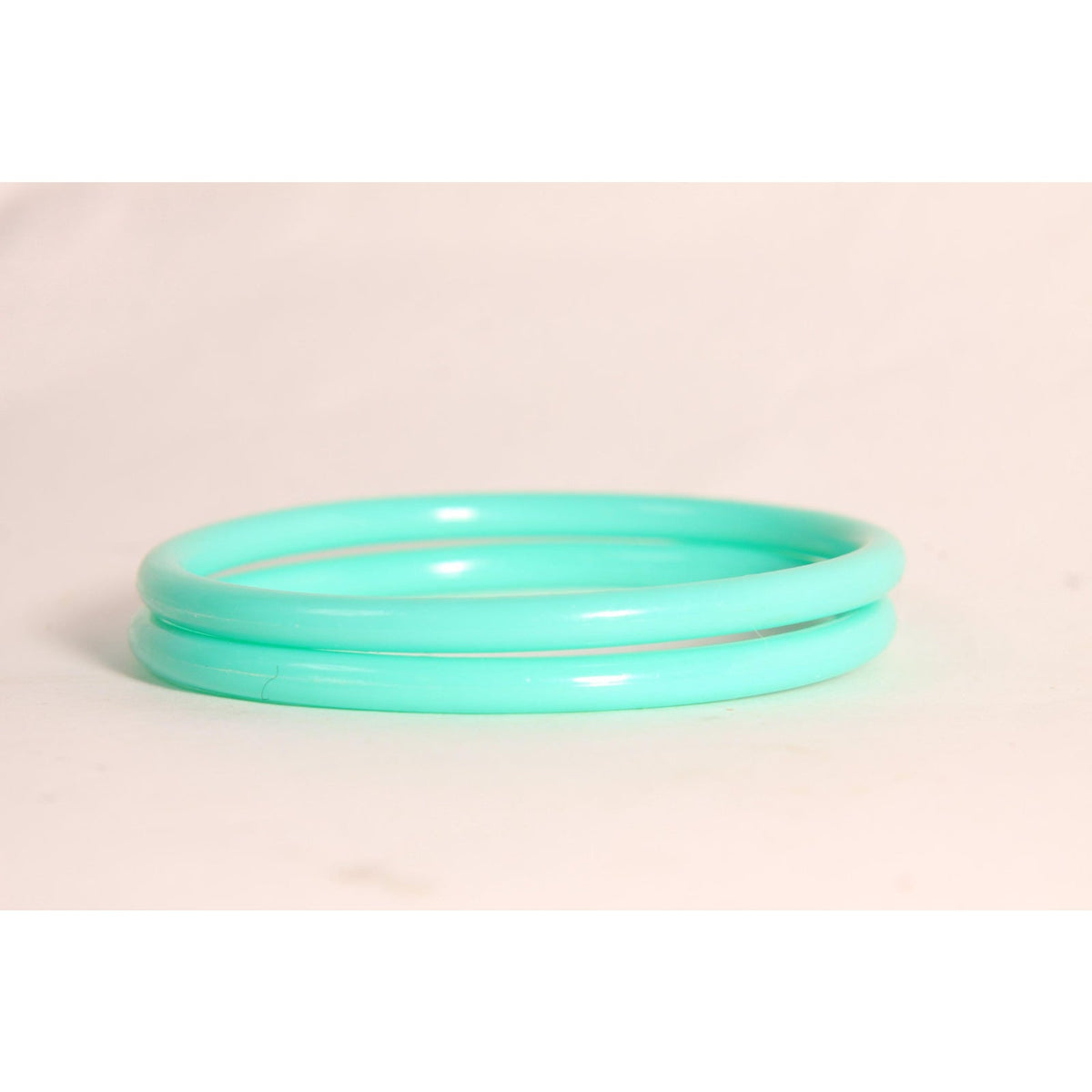 1980s Sea Foam Turquoise Blue Green Thin Plastic Bangle Bracelets