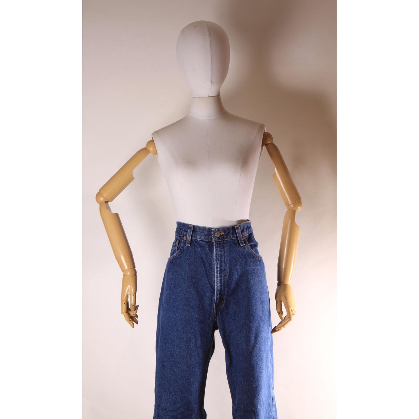 2000s Y2K Blue Denim Blank Red Tab 517 Boot Cut Mens Jeans by Levi's- 38x32