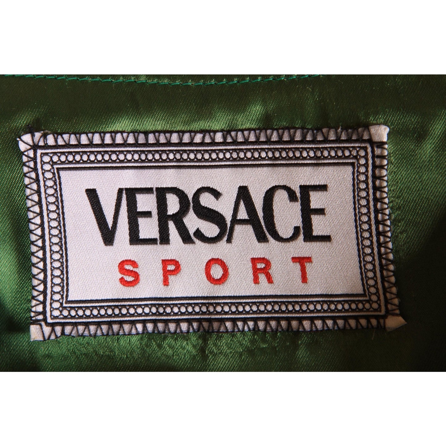 1990s Green and Multi-Colored Novelty Velvet Japanese Samurai Zip Up Vest by Versace Sport -XL-2XL