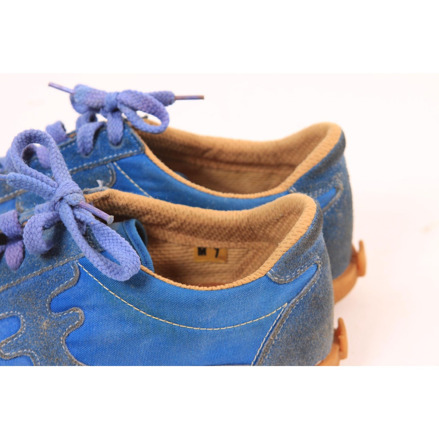 1970s Blue Suede Leather Tennis Shoes Sneakers by Wingnut Famolare-Size 7