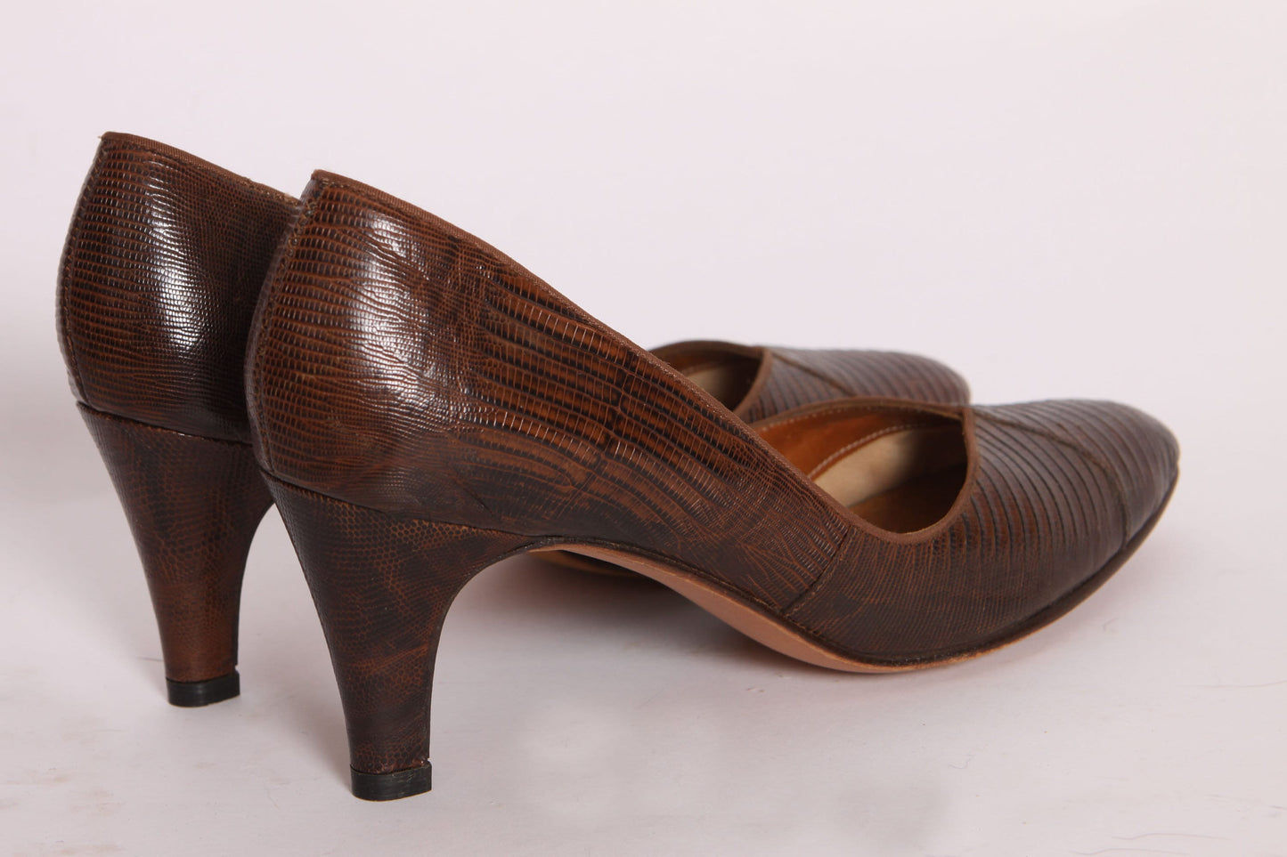 1960s Lizard Reptile Leather High Heels by Norene -Size 6 1/2AAAA