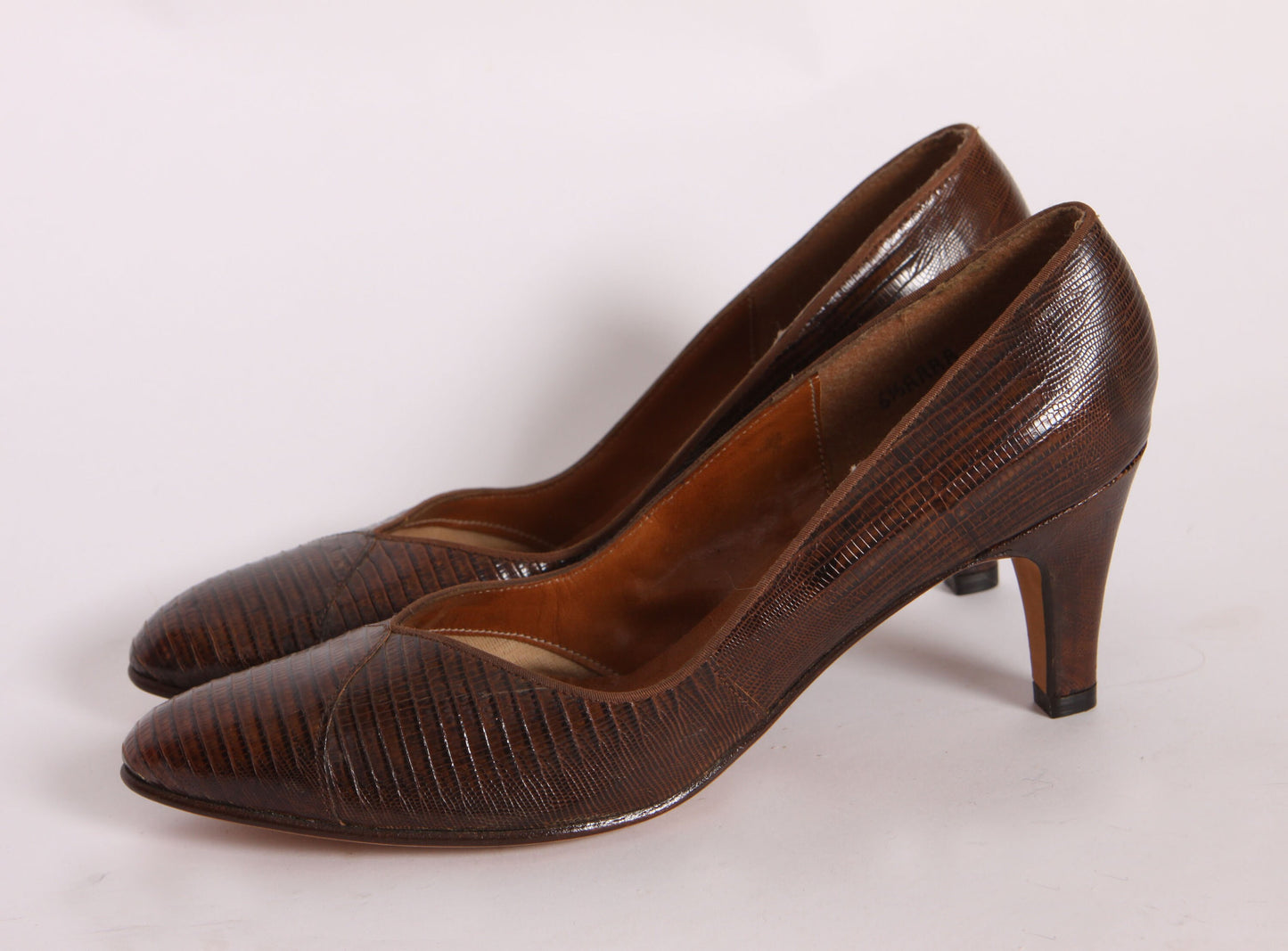 1960s Lizard Reptile Leather High Heels by Norene -Size 6 1/2AAAA