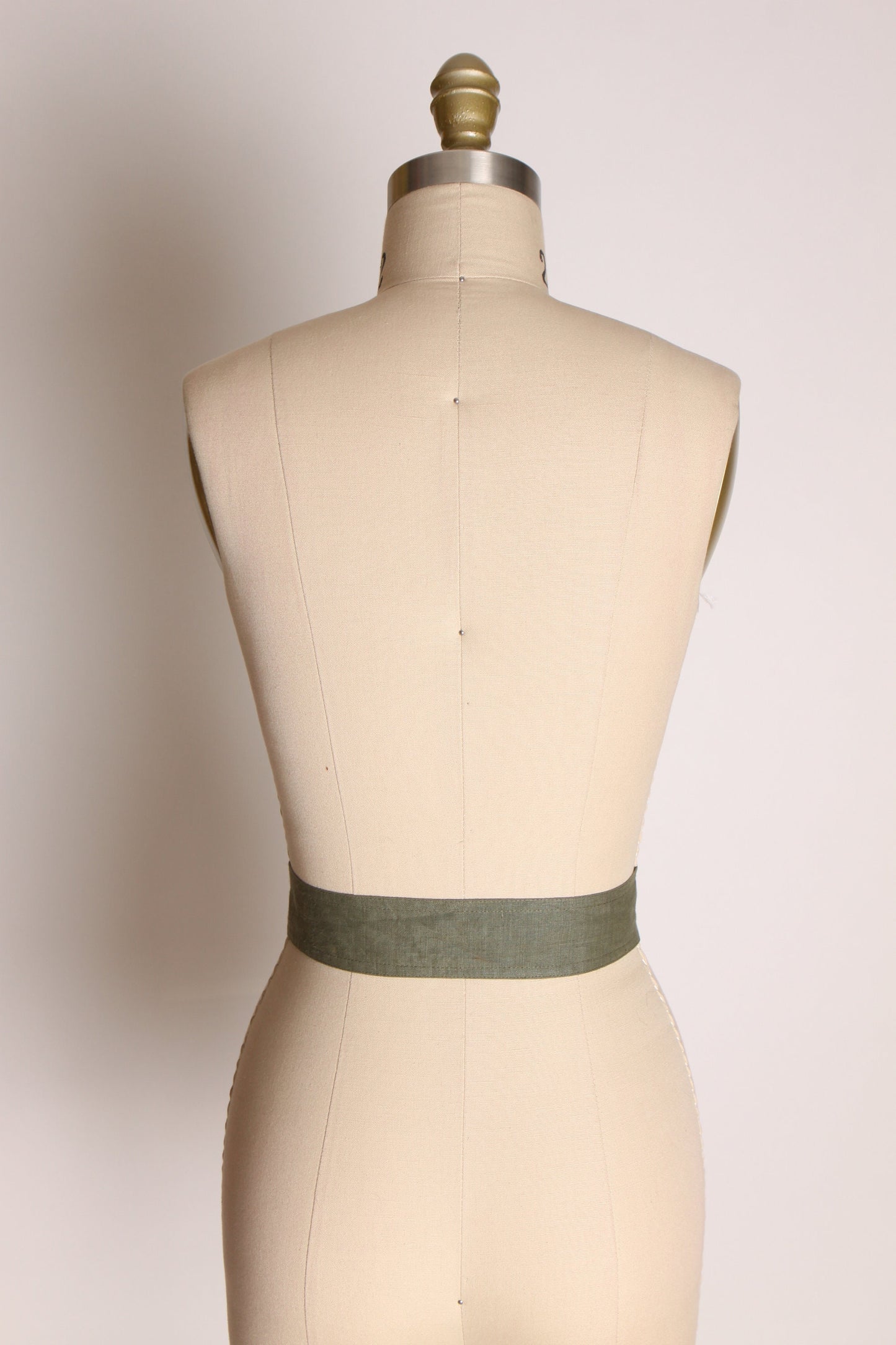 1970s Dark Army Green Fabric Adjustable Belt