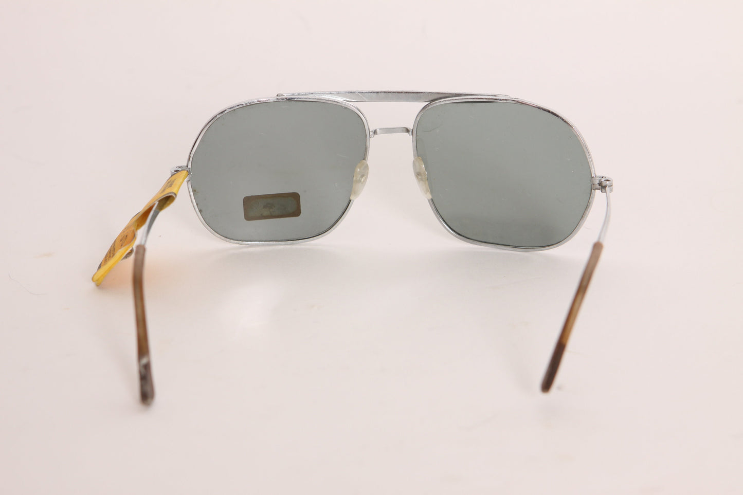 Deadstock 1970s Silver Tone Gray Lenses Aviator Sunglasses by Opti-Ray