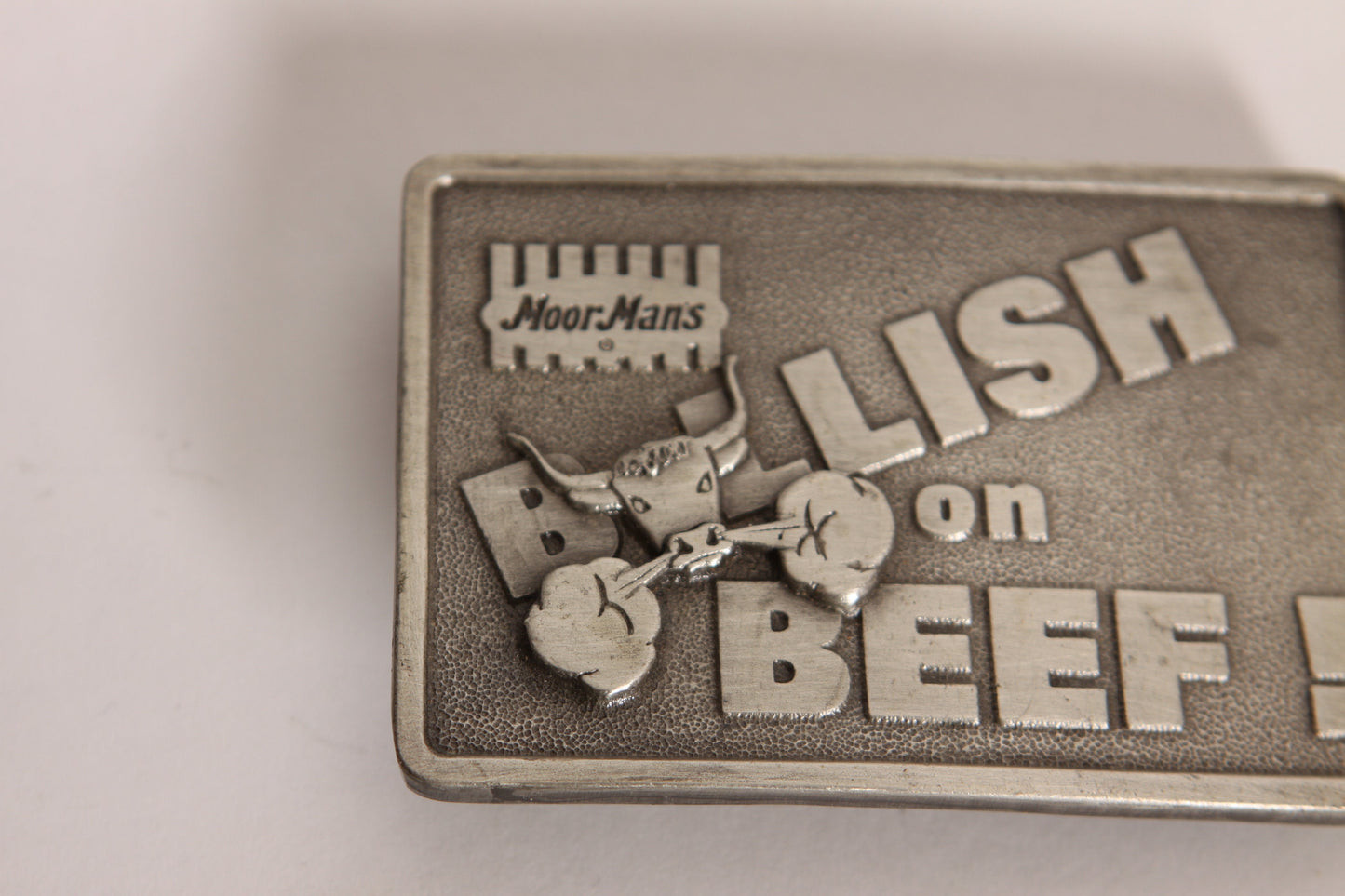 1980s Limited Edition Bullish on Beef Moormans Belt Buckle