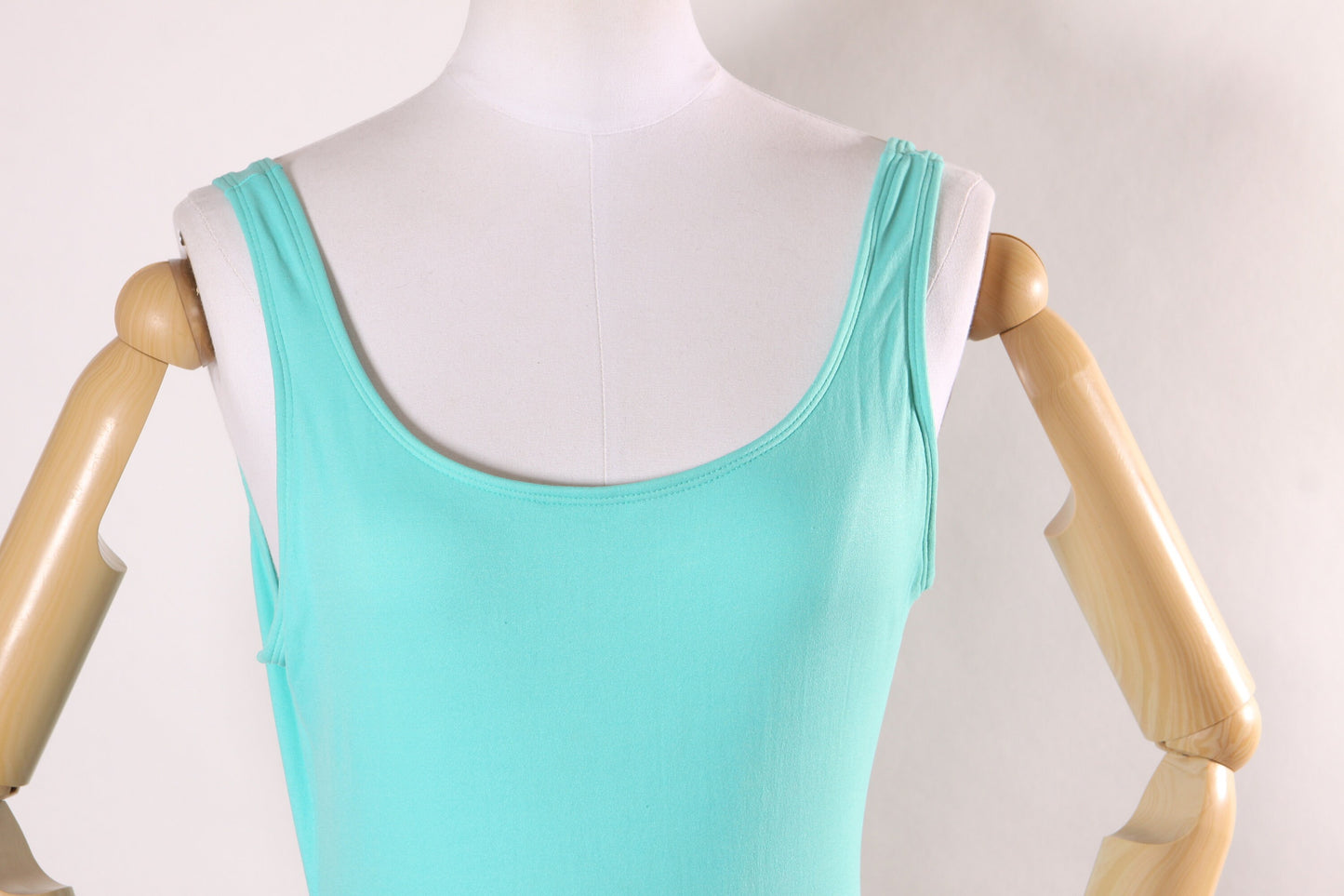 1980s 1990s Turquoise Blue One Piece Swimsuit by Quality Fashions -L