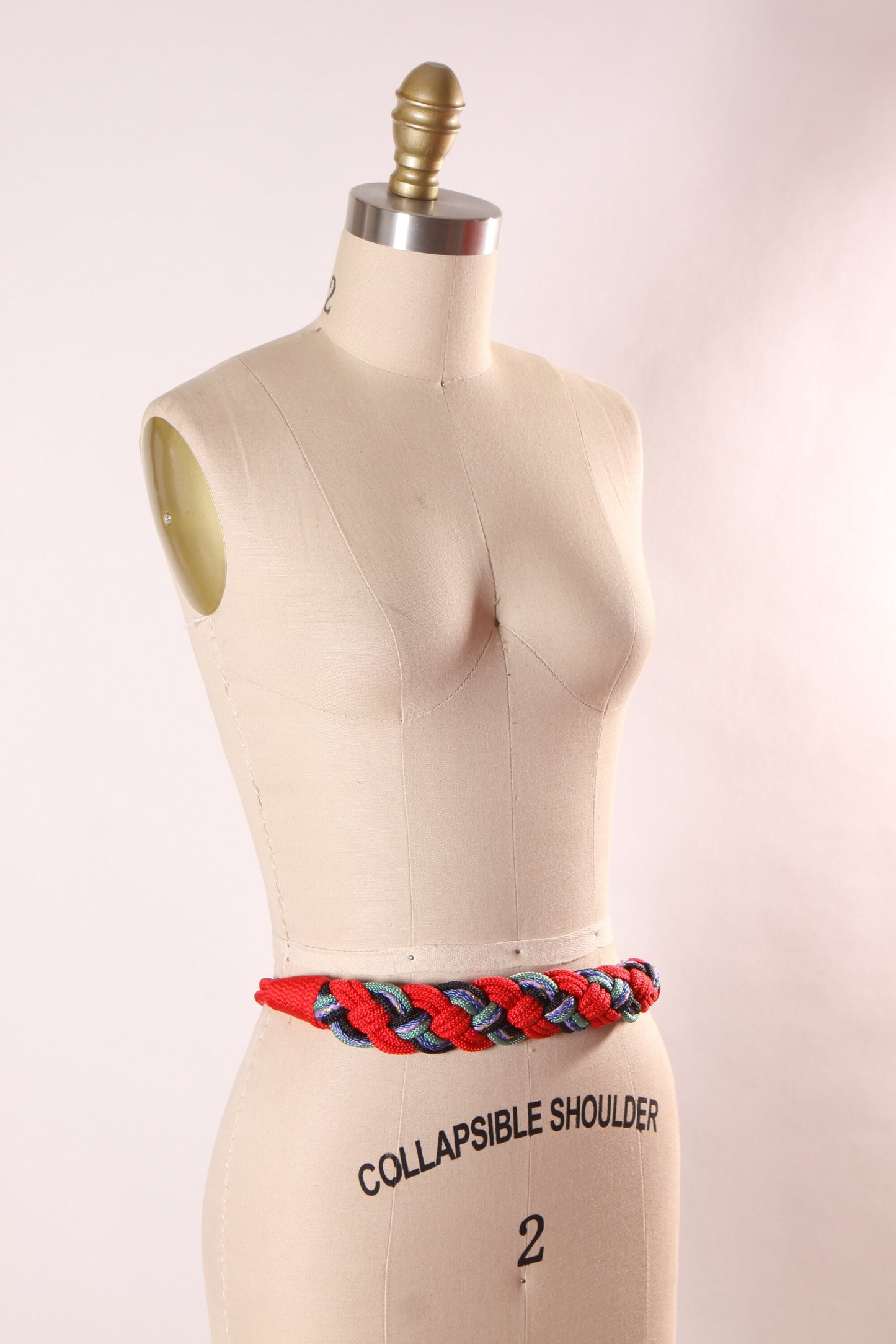 1980s Blue and Red Woven Belt -M/L