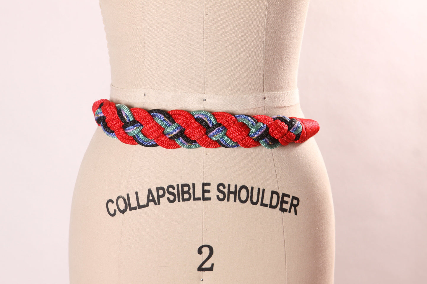 1980s Blue and Red Woven Belt -M/L