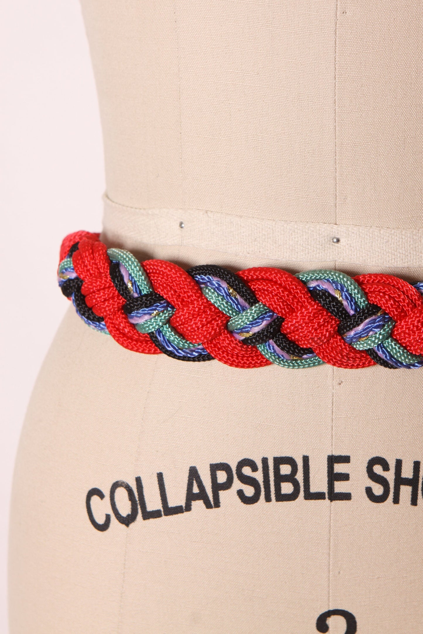 1980s Blue and Red Woven Belt -M/L