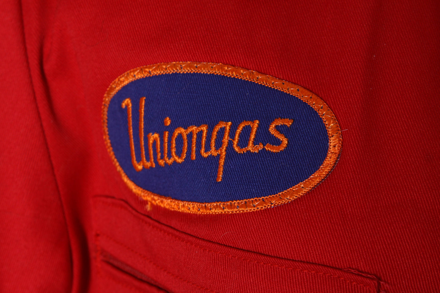 1970s Red Insulated One Piece Womens Uniongas Embroidered Name Patch Ida Long Sleeve Jumpsuit Greaser Mechanic Coveralls by Lee Outerwear -M