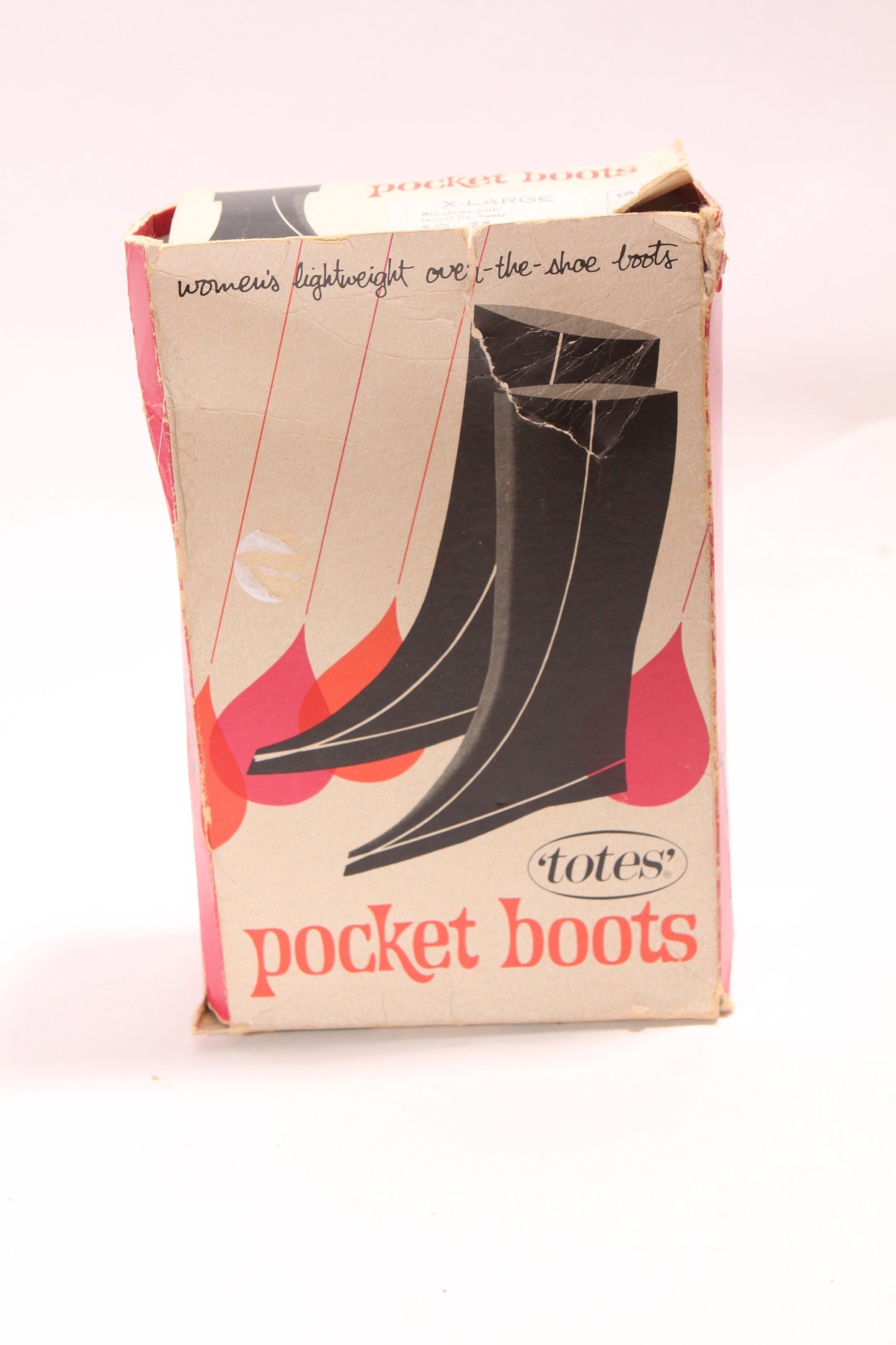 Deadstock 1960s Unworn Rubber Pocket Boots Carrying Bag Rubber Rain Boots by Totes -Size 10 Size 11