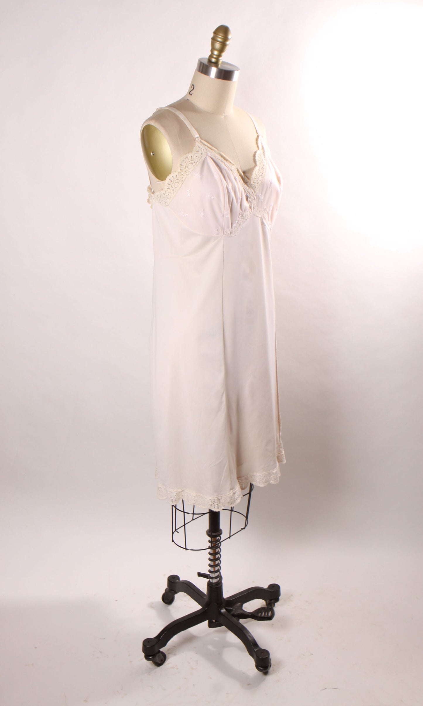 1950s Pale Pink Adjustable Strap Lingerie Dress Slip by Sears -M