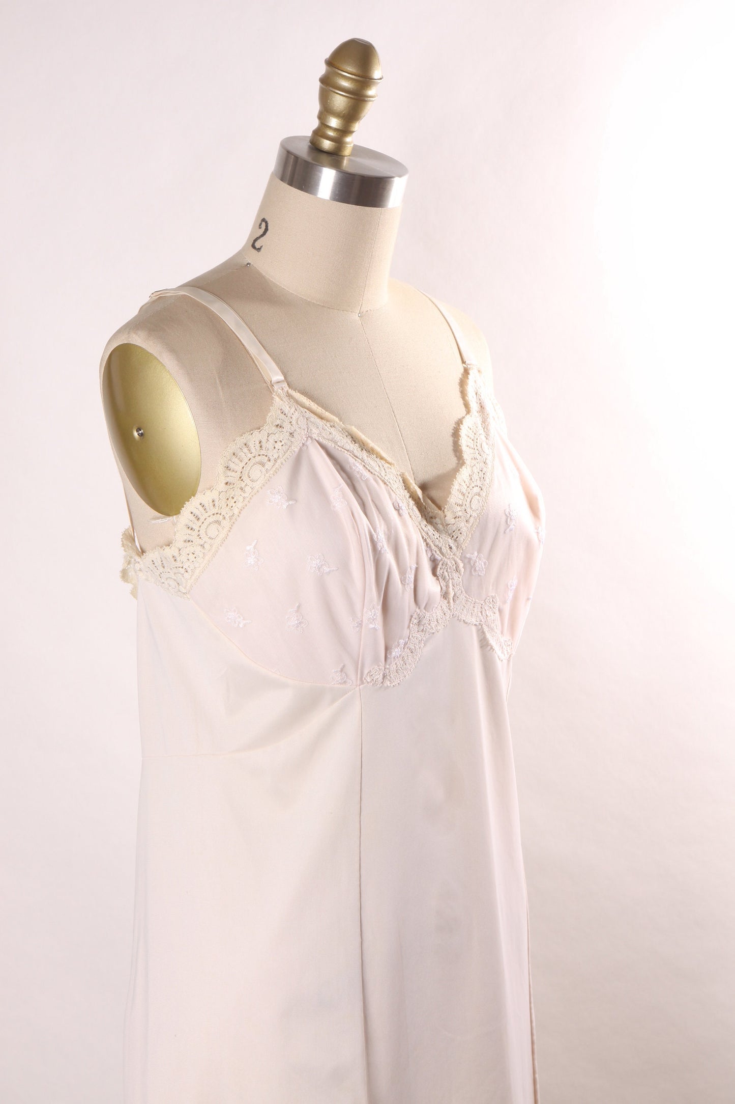 1950s Pale Pink Adjustable Strap Lingerie Dress Slip by Sears -M