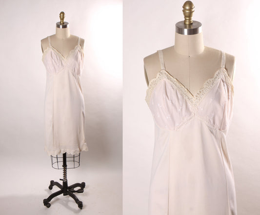 1950s Pale Pink Adjustable Strap Lingerie Dress Slip by Sears -M